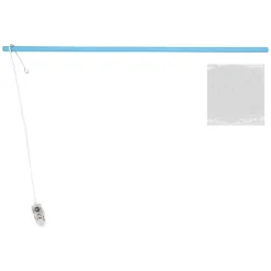 Lampionstokje Met LED Licht Blauw met Glow In The Dark Stickers Hout 40cm