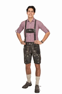 Lederhose Bruin Grijs Heren Kort Antiek
