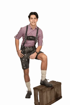 Lederhose Bruin Grijs Heren Kort Antiek