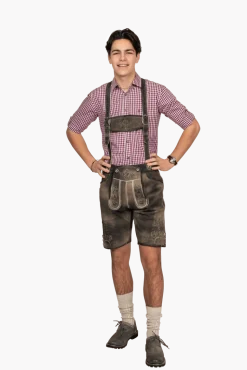 Lederhose Bruin Heren Kort Met Beenknopen
