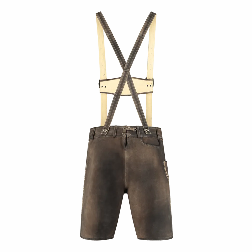 Lederhose Bruin Heren Kort Met Beenknopen