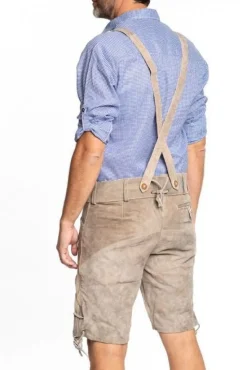 Lederhose Leer Kort Lichtbruin en Riem