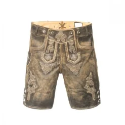 Lederhose Leer Kort Retro en Bretels