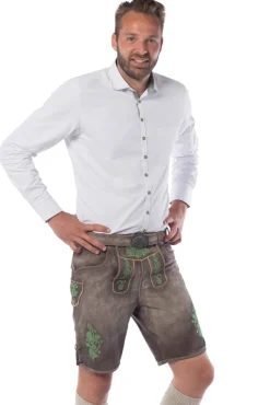 Lederhose Leer Kort Schaduw Groen en Riem