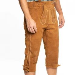 Lederhose Leer Lang Bruin en Bretels