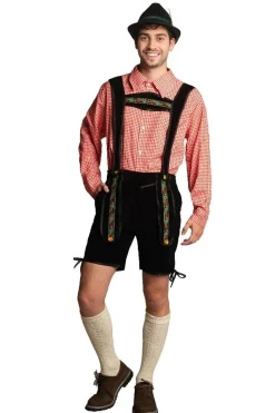 Lederhose Zwart Kort Met Blouse