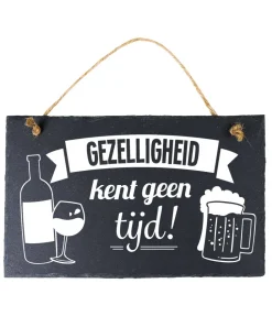 Leisteen Bordje Gezelligheid 25cm