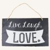 Leisteen Bordje Live, Laugh, Love 25cm