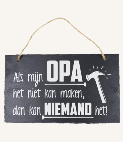 Leisteen Bordje Mijn Opa 25cm