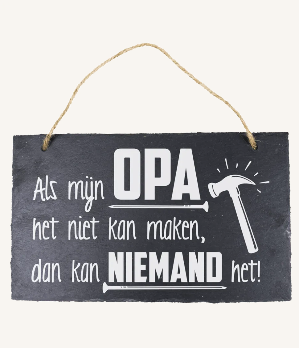 Leisteen Bordje Mijn Opa 25cm