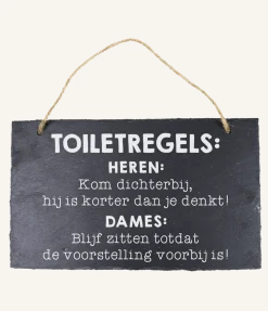 Leisteen Bordje Toiletregels 25cm