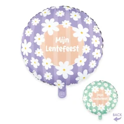 Lentefeest Helium Ballon Mijn Lentefeest Madeliefjes Dubbelzijdig 45cm Leeg