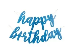 Letterslinger Happy Birthday Blauw 1,68m 2st
