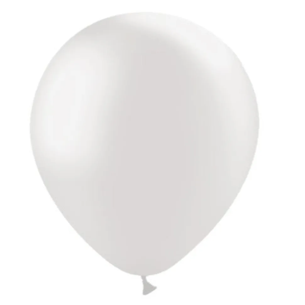 Lichtgrijze Ballonnen Metallic 30cm 10st