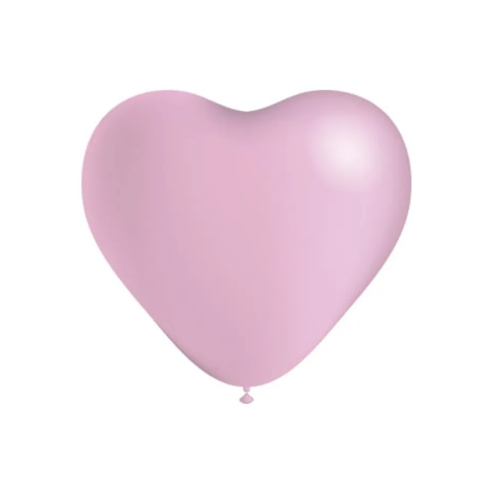 Lichtroze Hartjes Ballonnen 25cm 6st