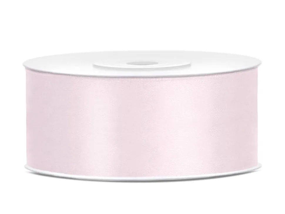 Lichtroze Satijn Lint 25mm 25m