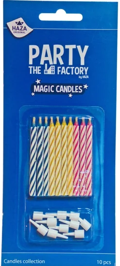 Magic Kaarsjes met Houders 6cm 10st