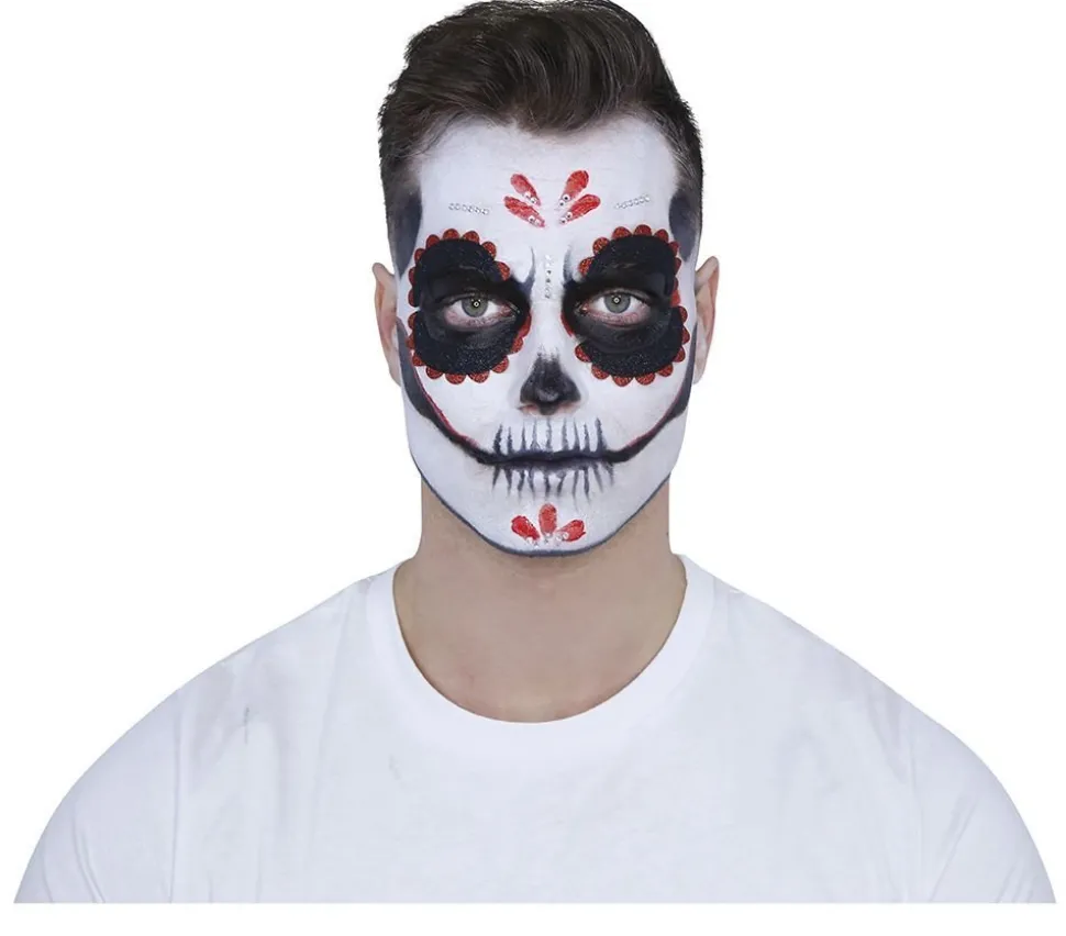 Make-Up Set Day Of The Dead Zwart Rood 8 delig
