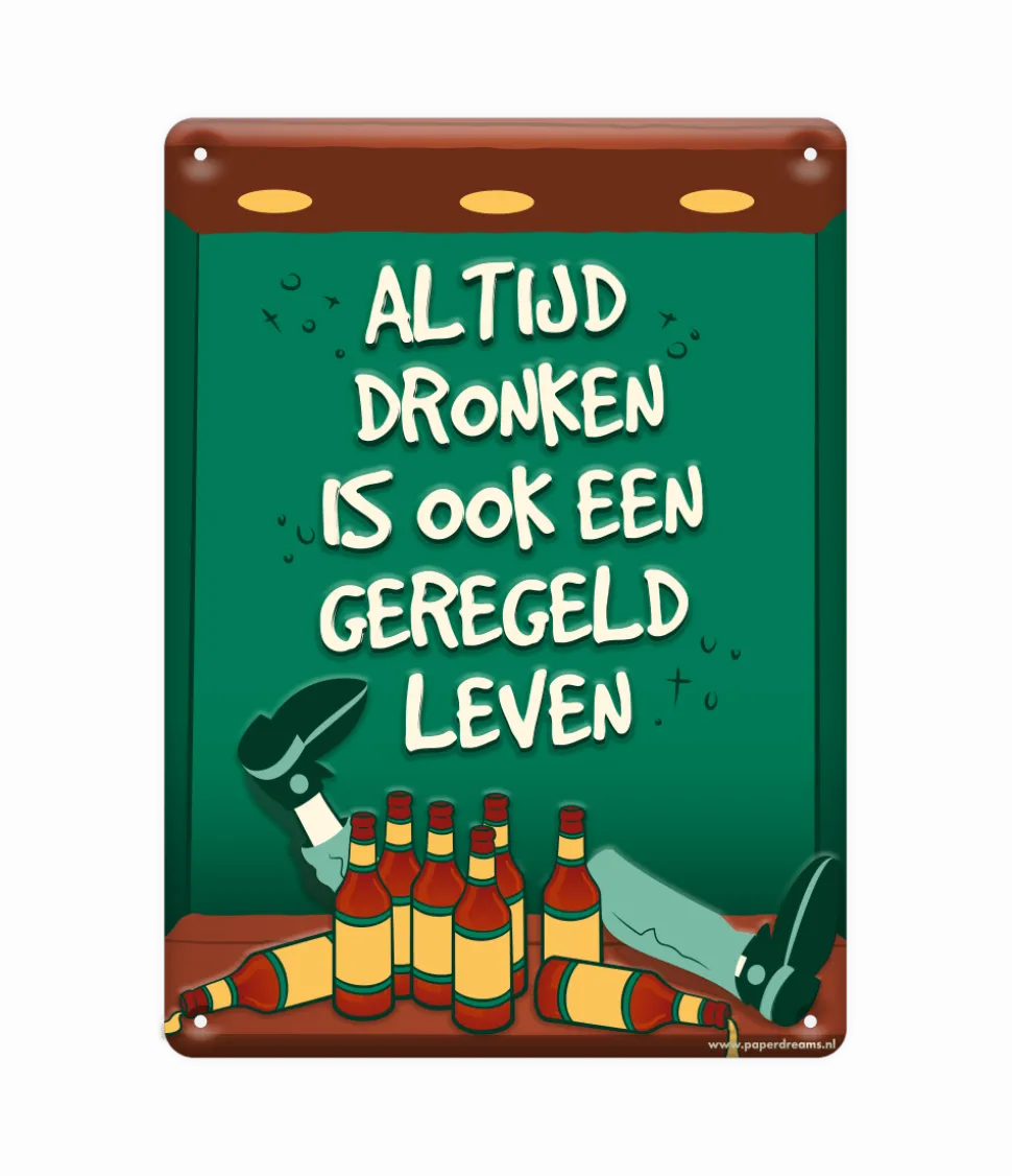 Metalen Bord Altijd Dronken