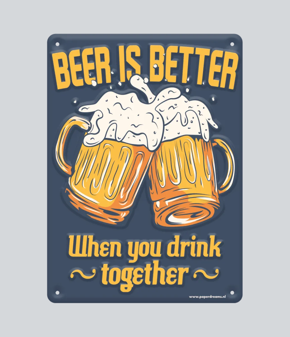 Metalen Bord Beer Is Better