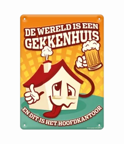 Metalen Bord Gekkenhuis