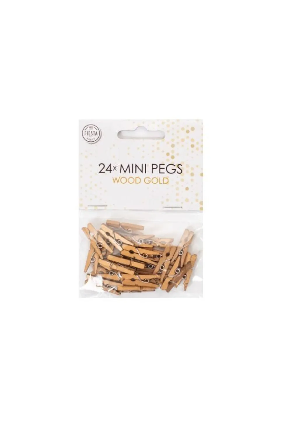 Mini Knijpers Hout Goud 24st