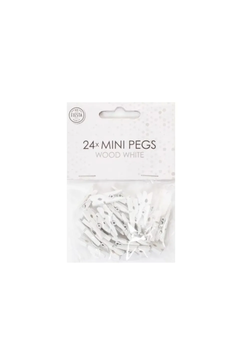 Mini Knijpers Hout Wit 24st