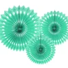 Mintgroene Papieren Waaiers 20cm 3st