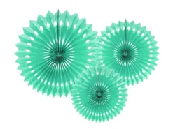 Mintgroene Papieren Waaiers 20cm 3st