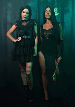 Morticia Jurk Zwart Dames Leg Avenue