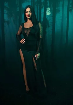 Morticia Jurk Zwart Dames Leg Avenue