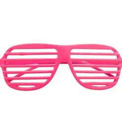 Neon Roze Bril Gestreept