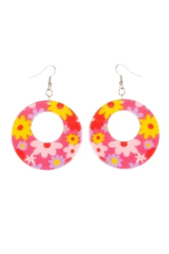 Neon Roze Hippie Oorbellen