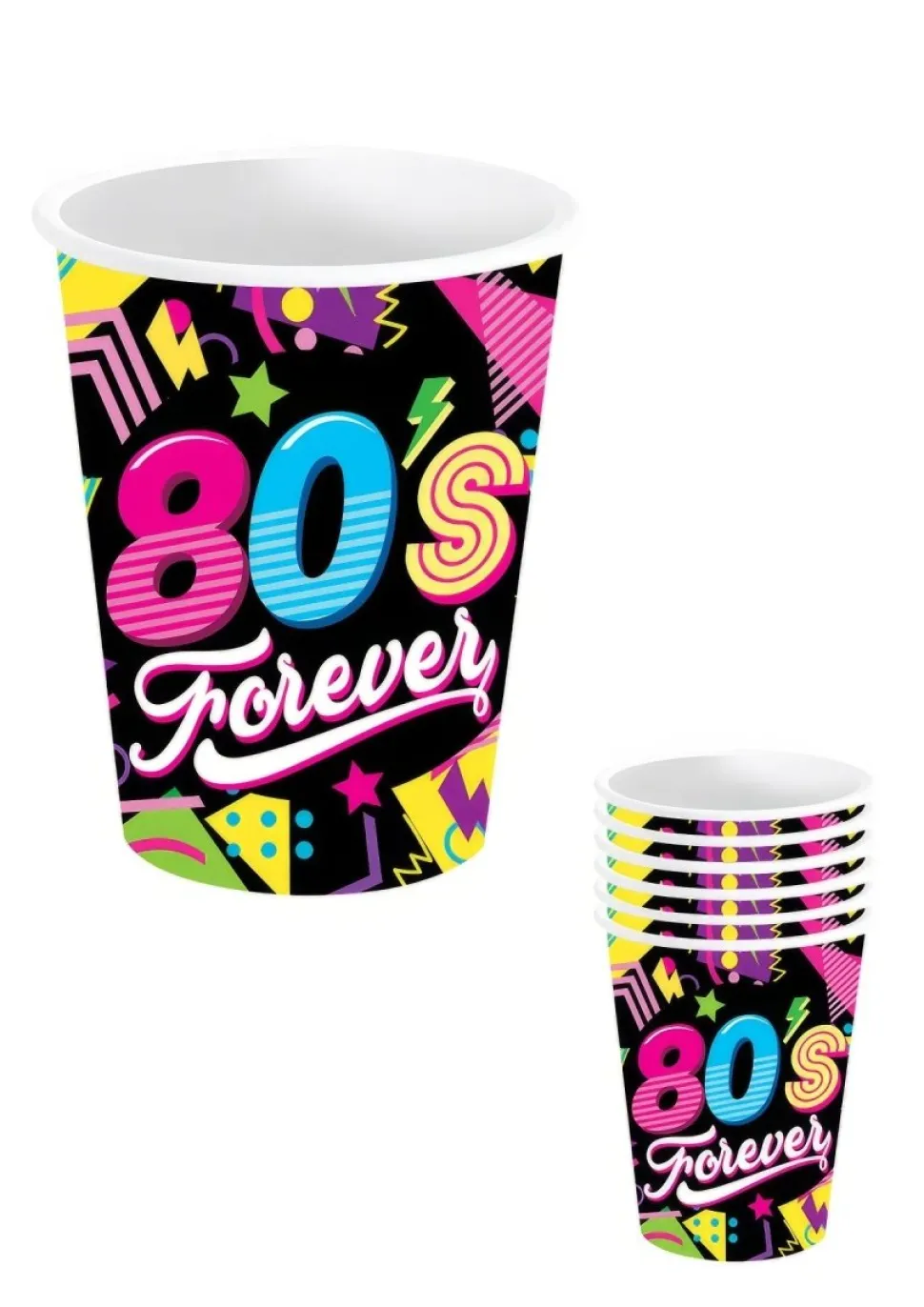 Neon 80S Bekers 240ml 6st
