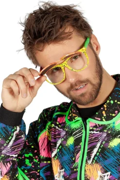 Neon 80S Bril Hologram Met Klep