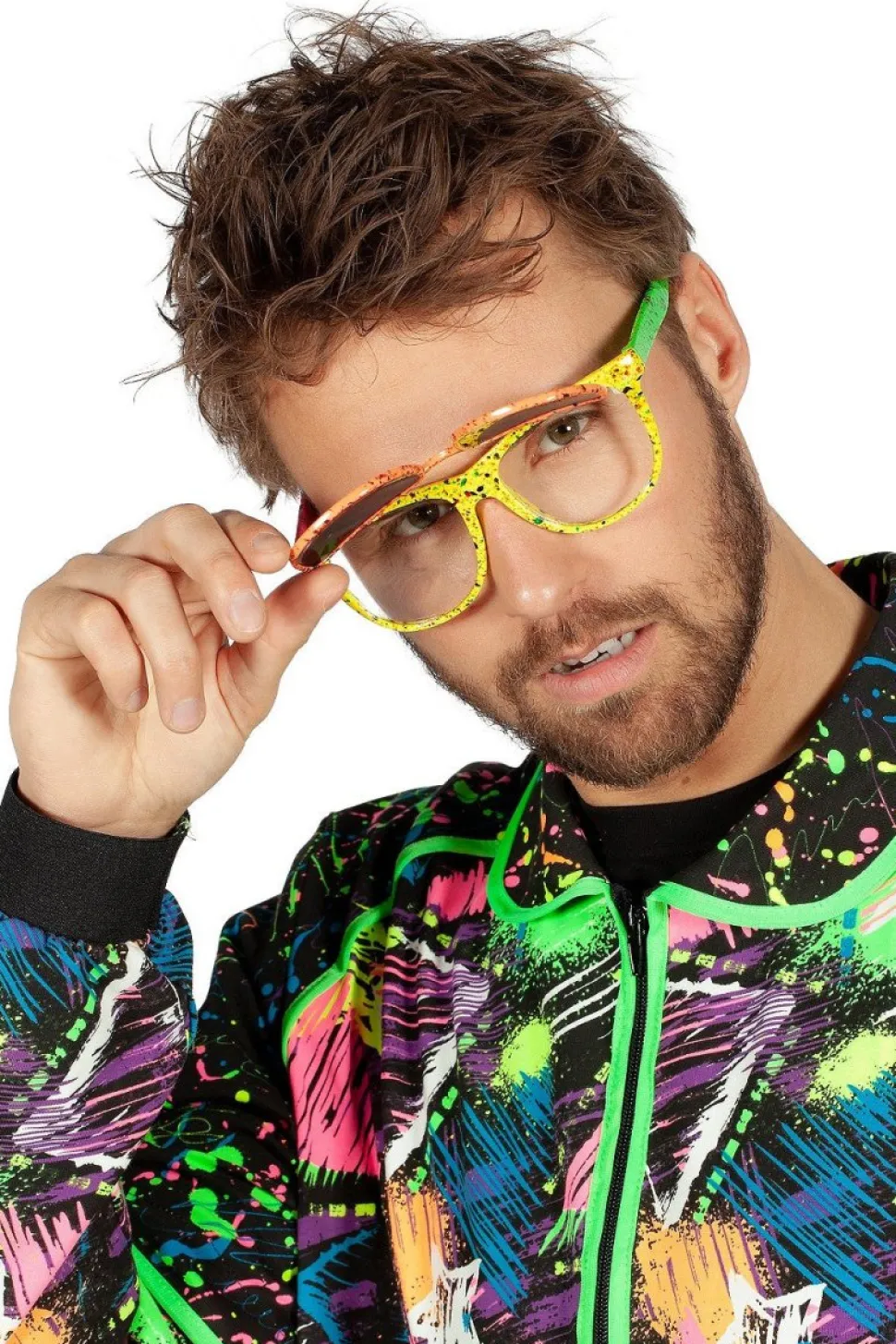 Neon 80S Bril Hologram Met Klep