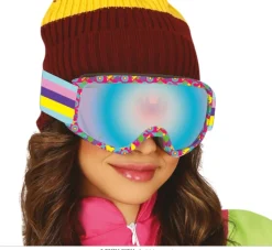 Neon 80S Skibril Blauw Paars