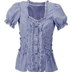 Oktoberfest Blouse Blauw Wit Dames