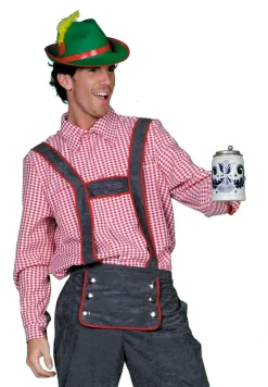 Oktoberfest Blouse Heren Rood Wit