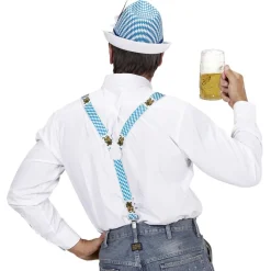 Oktoberfest Bretels Blauw Wit Met Bier