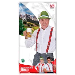 Oktoberfest Bretels Rood Met Edelweiss