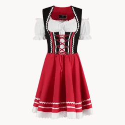 Oktoberfest Dirndl Jurk Oktoberfest Rood Wit Dames 2 Delig