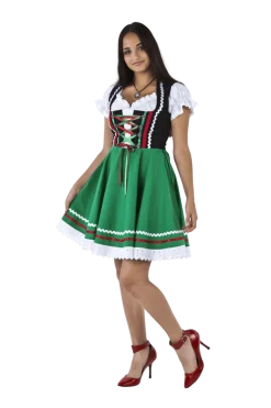 Oktoberfest Dirndl Jurk Oktoberfest Zwart Groen Dames 2 Delig