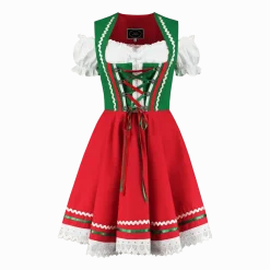 Oktoberfest Dirndl Jurk Oktoberfest Rood Groen Dames 2 Delig