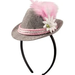 Oktoberfest Haarband Tiroler Hoedje Roze