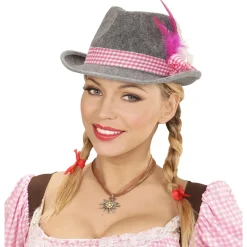Oktoberfest Hoed Tiroler Met Roze Veren