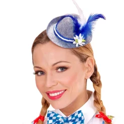 Oktoberfest Hoed Tiroler Mini Met Blauwe Veren