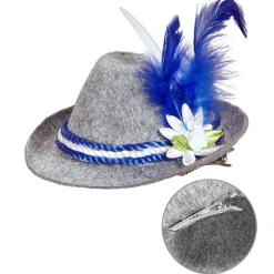 Oktoberfest Hoed Tiroler Mini Met Blauwe Veren