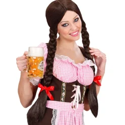 Oktoberfest Pruik Bruin Vlechten