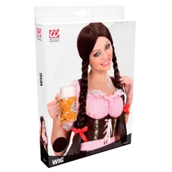 Oktoberfest Pruik Bruin Vlechten
